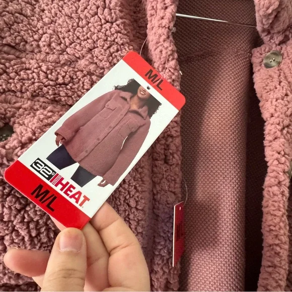32 Degrees Heat Sherpa Shacket Cozycore Hygge M/L Shacket Loungewear Fall Winter - Picture 7 of 12